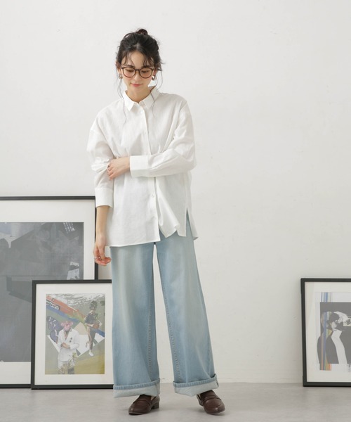 LB.04/リネン混サイドスリットシャツ