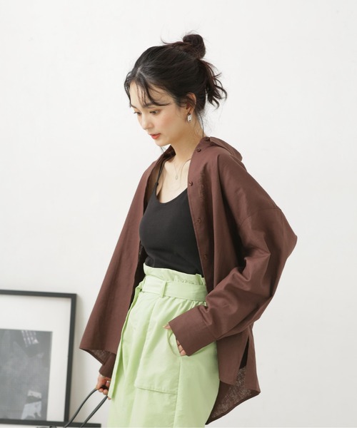 LB.04/リネン混サイドスリットシャツ