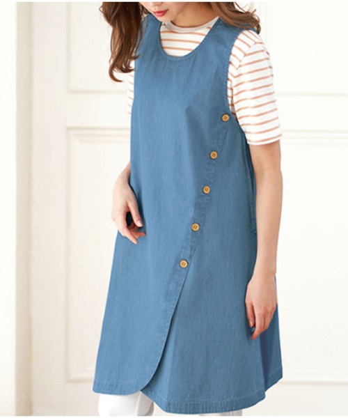 BELLUNA（ベルーナ）の「サマーデニムジャンパースカート（スカート・レディース・ライトブルー/ブルー・MEDIUM/LARGE/X-LARGE）」の8枚目の写真