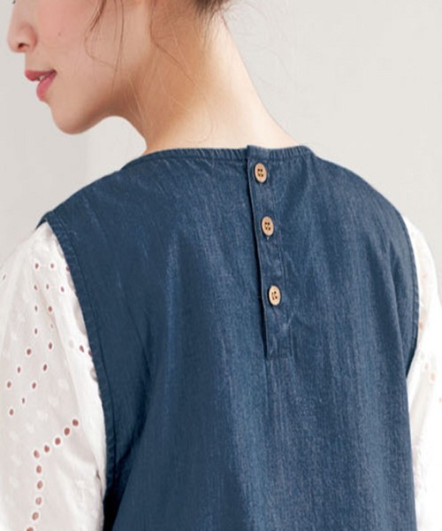 BELLUNA（ベルーナ）の「サマーデニムジャンパースカート（スカート・レディース・ライトブルー/ブルー・MEDIUM/LARGE/X-LARGE）」の9枚目の写真