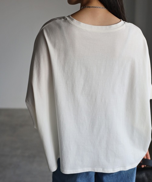 Bonjour Sagan(ボンジュールサガン)の「ドルマンスリーブTシャツ(Tシャツ/カットソー・レディース・グレイッシュベージュ/オフホワイト/チャコールグレー/ブラック・FREE)」の13枚目の写真