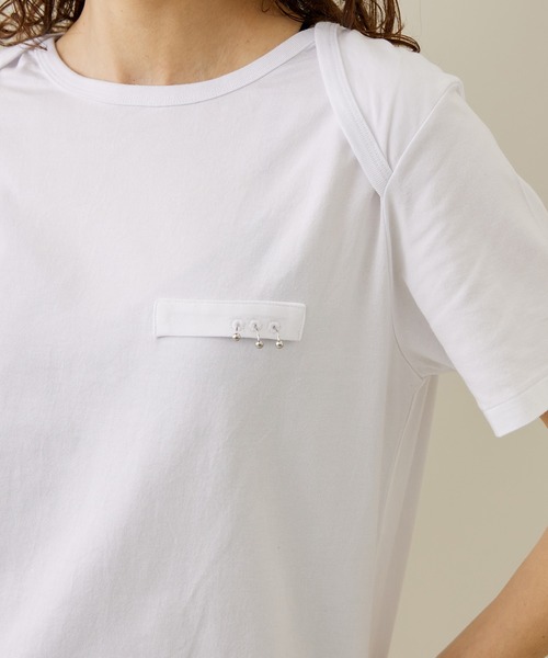 PoI(ポイ)の「【PoI/ポイ】Pieced Tee/Tシャツ(Tシャツ/カットソー・レディース・ブラック/ホワイト・2)」の9枚目の写真