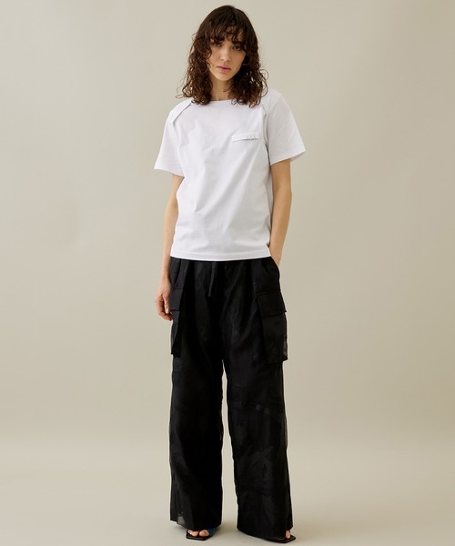 PoI(ポイ)の「【PoI/ポイ】Pieced Tee/Tシャツ(Tシャツ/カットソー・レディース・ブラック/ホワイト・2)」の4枚目の写真