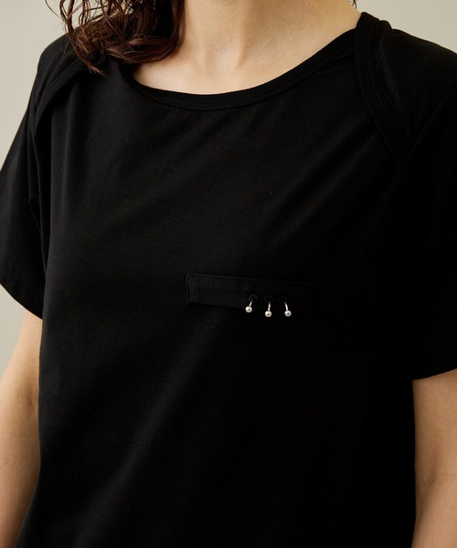PoI(ポイ)の「【PoI/ポイ】Pieced Tee/Tシャツ(Tシャツ/カットソー・レディース・ブラック/ホワイト・2)」の17枚目の写真