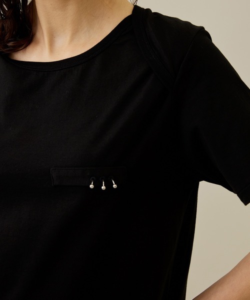 PoI(ポイ)の「【PoI/ポイ】Pieced Tee/Tシャツ(Tシャツ/カットソー・レディース・ブラック/ホワイト・2)」の18枚目の写真