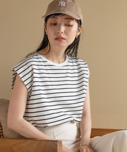 LOWRYS FARM（ローリーズファーム）の「ノースリーブカットソー　704532（タンクトップ・レディース・その他/ホワイト/ブラック/ブルー・FREE）」の4枚目の写真