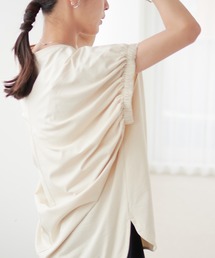 for/c | USAコットンクール袖ギャザーTシャツ【サスティナブル】(Tシャツ/カットソー)