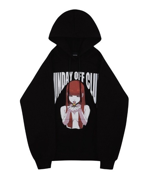SUNDAYOFFCLUB(サンデイオフクラブ)の「韓国ブランド SUNDAY OFF CLUB サンデーオフクラブ SAME PROBLEMS HEAVY TERRY HOODIE オーバーサイズ アニメ風プリント フーディ パーカー(パーカー・メンズ・ブラック/ホワイト・L/XL)」の22枚目の写真