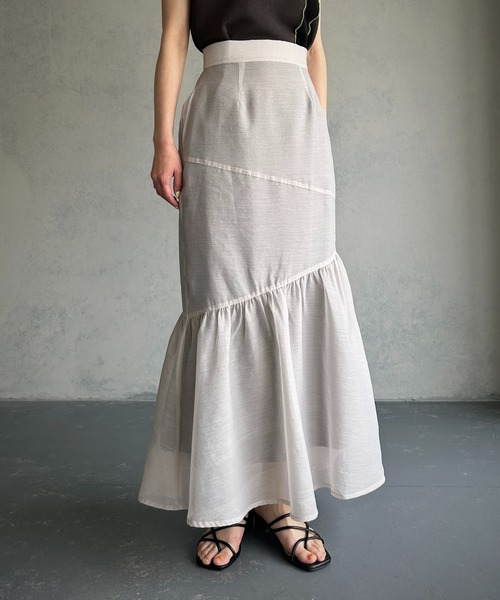 &g'aime(アンジェム)の「【&g’aime】シアーマーメイドスカート(スカート・レディース・ブラック/グレイッシュベージュ・FREE)」の10枚目の写真