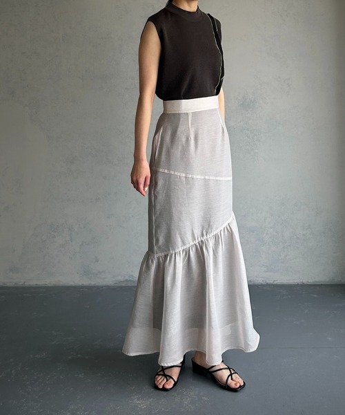 &g'aime(アンジェム)の「【&g’aime】シアーマーメイドスカート(スカート・レディース・ブラック/グレイッシュベージュ・FREE)」の12枚目の写真