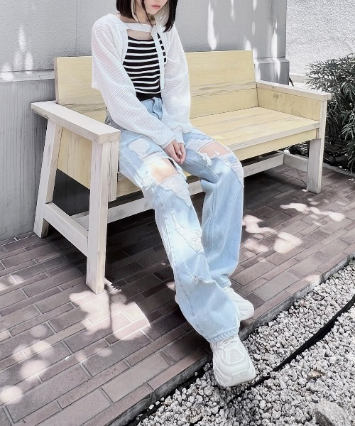 Figments（フィグメンツ）の「サマーニットボレロ（カーディガン/ボレロ・レディース・ホワイト/ブラック・FREE）」の16枚目の写真