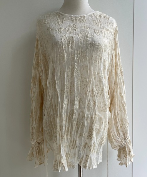 WILLFULLY（ウィルフリー）の「wrinkle embroidery sleeve BL（シャツ