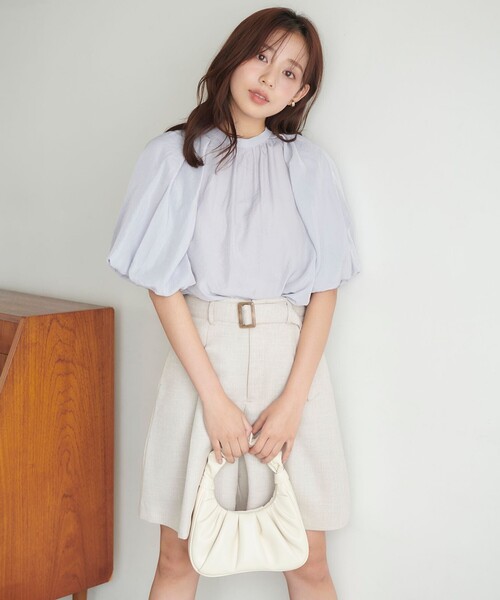 Feroux(フェルゥ)の「【洗える】ベルテッドショート パンツ(その他パンツ・レディース・ブラック系/ベージュ系・2/1)」の6枚目の写真