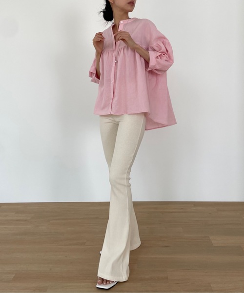 DIDOT.】着丈違いの2サイズ展開｜リブフレアパンツ（その他パンツ