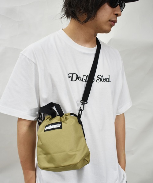 DOUBLE STEAL（ダブルスティール）の「ラバータグ巾着ミニバッグ（ボディバッグ/ウエストポーチ・メンズ・ブラック/ベージュ/オリーブ・FREE）」の20枚目の写真