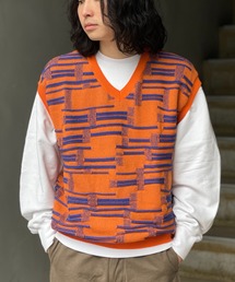 GARDEN TOKYO | LUFON/ルフォン/DEFORMATION BORDER KNIT VEST(ベスト)
