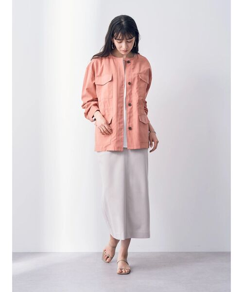 YECCA VECCA（イェッカヴェッカ）の「ミリタリージャケット（ミリタリージャケット・レディース・グレイッシュベージュ/ピンク/モカ・M）」の22枚目の写真