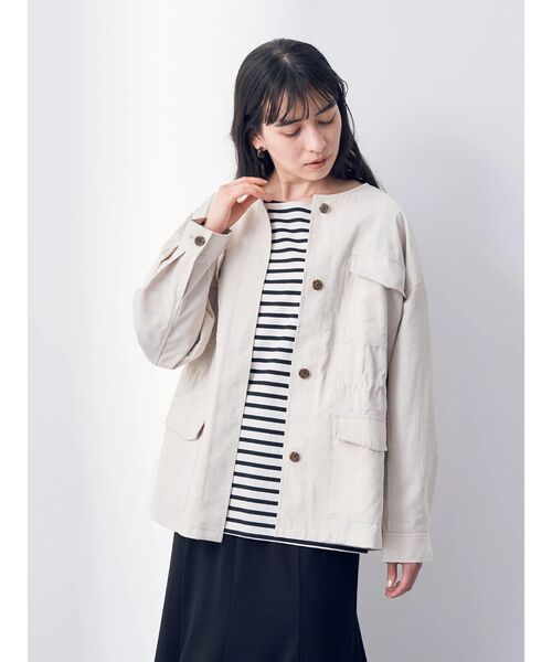 YECCA VECCA（イェッカヴェッカ）の「ミリタリージャケット（ミリタリージャケット・レディース・グレイッシュベージュ/ピンク/モカ・M）」の17枚目の写真