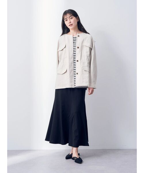 YECCA VECCA（イェッカヴェッカ）の「ミリタリージャケット（ミリタリージャケット・レディース・グレイッシュベージュ/ピンク/モカ・M）」の12枚目の写真