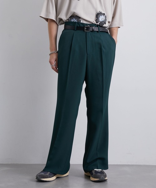 JUNRED（ジュンレッド）の「セットアップ対応 / トロミタックワイドフレアパンツ（スラックス・メンズ・キャメル/グリーン/ライトグレー/ブラック・L/M/S）」の12枚目の写真