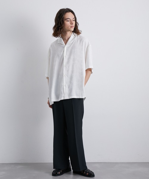 JUNRED（ジュンレッド）の「セットアップ対応 / トロミタックワイドフレアパンツ（スラックス・メンズ・キャメル/グリーン/ライトグレー/ブラック・L/M/S）」の15枚目の写真