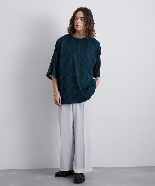 JUNRED（ジュンレッド）の「セットアップ対応 / トロミタックワイドフレアパンツ（スラックス・メンズ・キャメル/グリーン/ライトグレー/ブラック・L/M/S）」の17枚目の写真