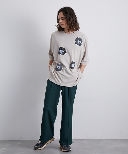 JUNRED（ジュンレッド）の「セットアップ対応 / トロミタックワイドフレアパンツ（スラックス・メンズ・キャメル/グリーン/ライトグレー/ブラック・L/M/S）」の20枚目の写真