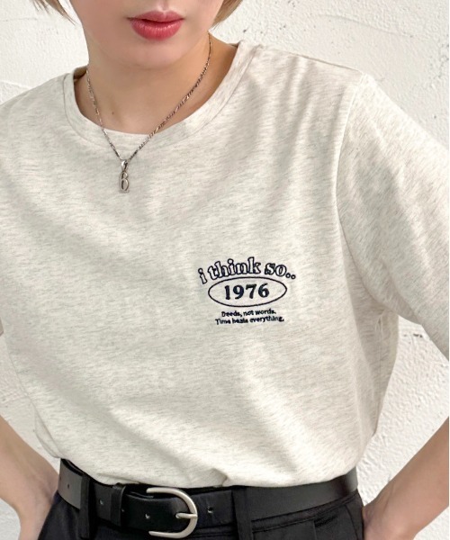 apres jour mignon（アプレジュールミニョン）の「アソートシュエットTシャツ２【ZOZOTOWN限定アイテム】（Tシャツ/カットソー・レディース・ホワイト系その他2/ナチュラル/ベージュ系その他/ブラック系その他/ホワイト系その他/オフホワイト/グリーン/ブラック/ネイビー・フリー/X-LARGE）」の6枚目の写真