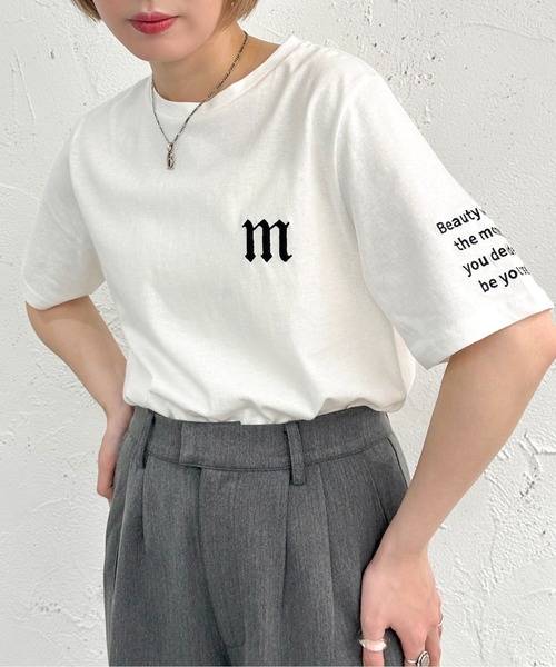 apres jour mignon（アプレジュールミニョン）の「アソートシュエットTシャツ２【ZOZOTOWN限定アイテム】（Tシャツ/カットソー・レディース・ホワイト系その他2/ナチュラル/ベージュ系その他/ブラック系その他/ホワイト系その他/オフホワイト/グリーン/ブラック/ネイビー・フリー/X-LARGE）」の4枚目の写真
