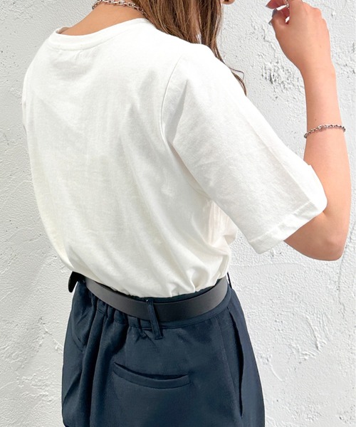 apres jour mignon（アプレジュールミニョン）の「アソートシュエットTシャツ２【ZOZOTOWN限定アイテム】（Tシャツ/カットソー・レディース・ホワイト系その他2/ナチュラル/ベージュ系その他/ブラック系その他/ホワイト系その他/オフホワイト/グリーン/ブラック/ネイビー・フリー/X-LARGE）」の22枚目の写真