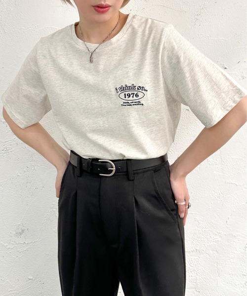 apres jour mignon（アプレジュールミニョン）の「アソートシュエットTシャツ２【ZOZOTOWN限定アイテム】（Tシャツ/カットソー・レディース・ホワイト系その他2/ナチュラル/ベージュ系その他/ブラック系その他/ホワイト系その他/オフホワイト/グリーン/ブラック/ネイビー・フリー/X-LARGE）」の15枚目の写真