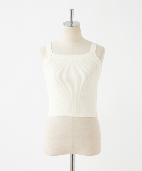 one after another NICE CLAUP(ワンアフターアナザーナイスクラップ)の「配色ニットタンクトップ(タンクトップ・レディース・アイボリー/オフホワイト/ピンク/ホワイト×ブラック・FREE)」の15枚目の写真