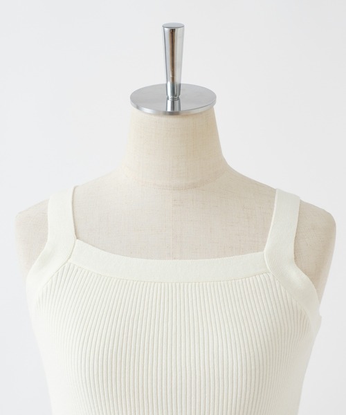 one after another NICE CLAUP(ワンアフターアナザーナイスクラップ)の「配色ニットタンクトップ(タンクトップ・レディース・アイボリー/オフホワイト/ピンク/ホワイト×ブラック・FREE)」の18枚目の写真