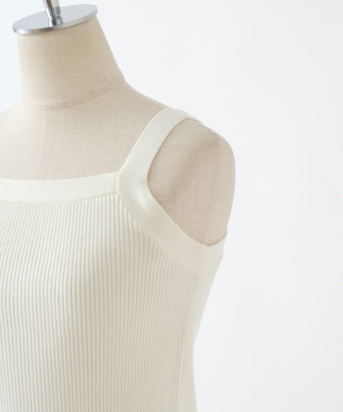 one after another NICE CLAUP(ワンアフターアナザーナイスクラップ)の「配色ニットタンクトップ(タンクトップ・レディース・アイボリー/オフホワイト/ピンク/ホワイト×ブラック・FREE)」の19枚目の写真