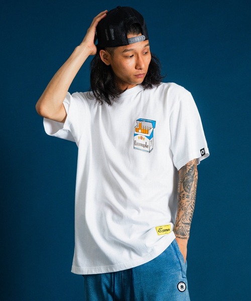 EXAMPLE(エグザンプル)の「EXAMPLE CIGARETTES S/S TEE(Tシャツ/カットソー・メンズ・ホワイト/ブラック・XXL/XL/M/L)」の3枚目の写真