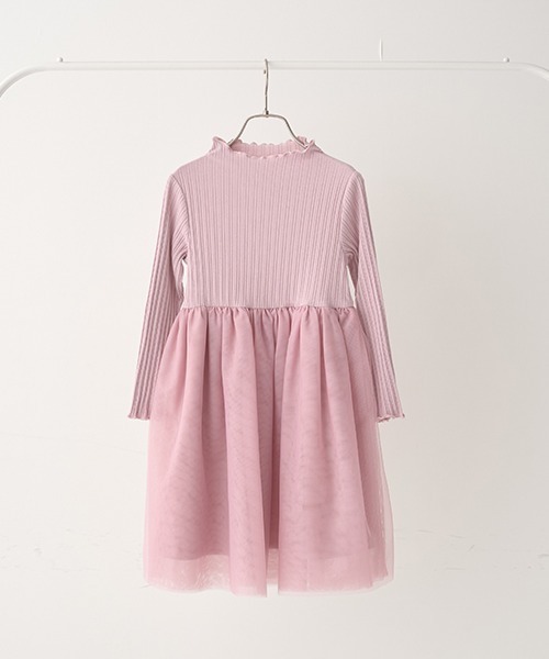 Lycee mine(リセマイン)の「チュールドッキングワンピース(ワンピース・キッズ・チャコール/ブラック/ピンク・140cm/150cm/130cm/110cm/120cm/100cm)」の18枚目の写真