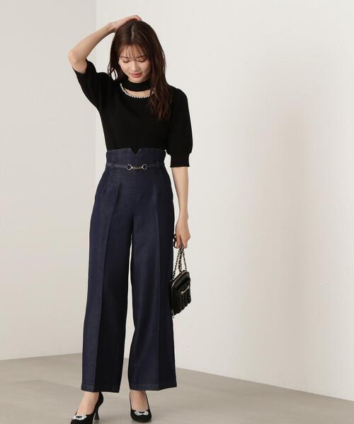 PROPORTION BODY DRESSING(プロポーションボディドレッシング)の「デコルテパールニット / 1213270802(ニット/セーター・レディース・グレー/ピンク/ブラック・MEDIUM/SMALL)」の9枚目の写真