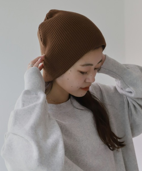 CIAOPANIC TYPY(チャオパニックティピー)の「リブニットビーニー(ニットキャップ/ビーニー・レディース・オフホワイト/ブラウン/ブラック/グレー/ホワイト・ONE SIZE)」の10枚目の写真