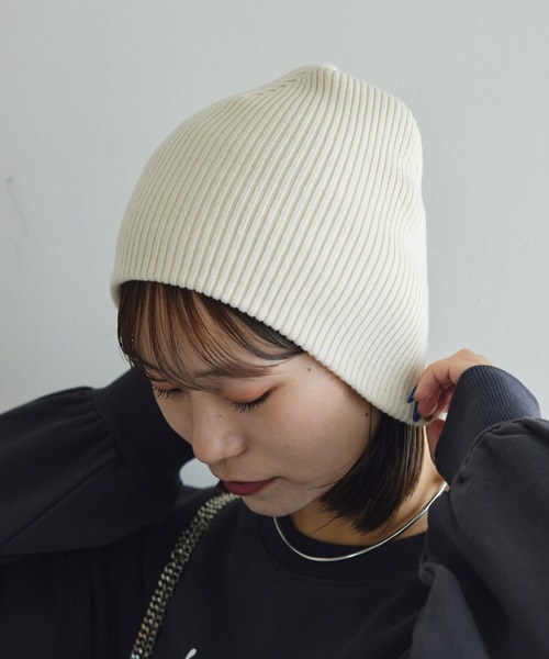 CIAOPANIC TYPY(チャオパニックティピー)の「リブニットビーニー(ニットキャップ/ビーニー・レディース・オフホワイト/ブラウン/ブラック/グレー/ホワイト・ONE SIZE)」の6枚目の写真