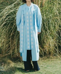 <moyan ecri>オリジナル刺繍モチーフロングワンピースlucky charm motif ribbon dress