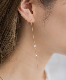 【silver925】アシンメトリーパールアメリカンピアス