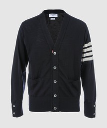 新品 THOM BROWNE ウール 4BAR Vネック カーディガン 0 ウール 4BAR Vネック カーディガン | Thom Browne