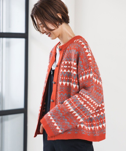 LEPSIM（レプシィム）の「5ゲージチロルカーディガン　971253（カーディガン/ボレロ・レディース・レッド/ブラック/ブラウン/ブルー・FREE）」の8枚目の写真