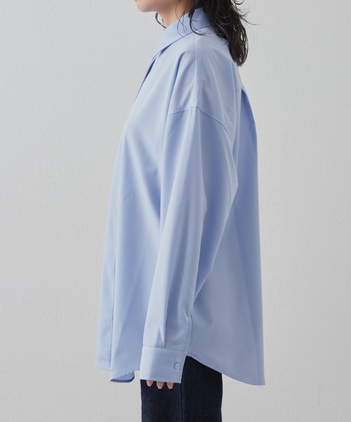 COLONY 2139(コロニートゥーワンスリーナイン)の「コットンライクポリレギュラーカラービッグシャツ(シャツ/ブラウス・レディース・オフホワイト/サックスブルー・FREE)」の20枚目の写真