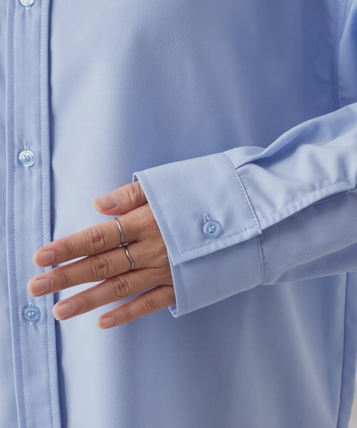 COLONY 2139(コロニートゥーワンスリーナイン)の「コットンライクポリレギュラーカラービッグシャツ(シャツ/ブラウス・レディース・オフホワイト/サックスブルー・FREE)」の15枚目の写真