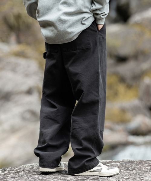 aimoha（アイモハ）の「aimoha outdoor ユニセックス スビンテージ風　ワイド ストレートパンツ（スラックス・レディース・ブラック/ベージュ/チョコ・LARGE/X-LARGE/MEDIUM）」の5枚目の写真