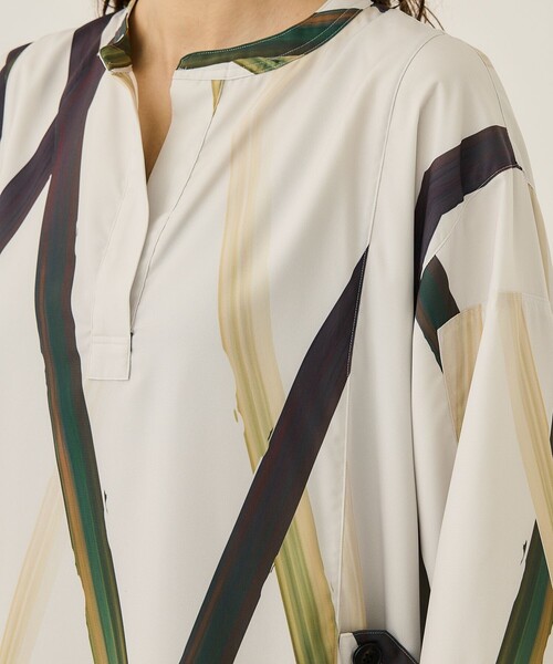 IHNN（イン）の「【IHNN/(イン)】ラインプリントワンピース（シャツワンピース・レディース・マルチ・36）」の10枚目の写真