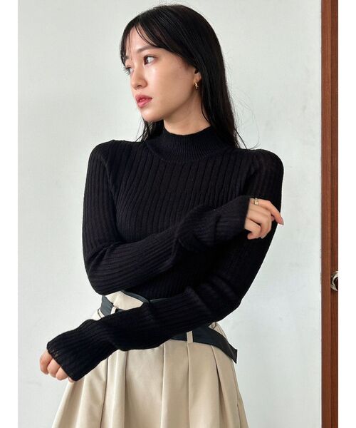 dazzlin（ダズリン）の「ウォーミーシアーインナーニットトップス（ニット/セーター・レディース・グレー/ブラック/ピンク/グリーン・FREE）」の14枚目の写真