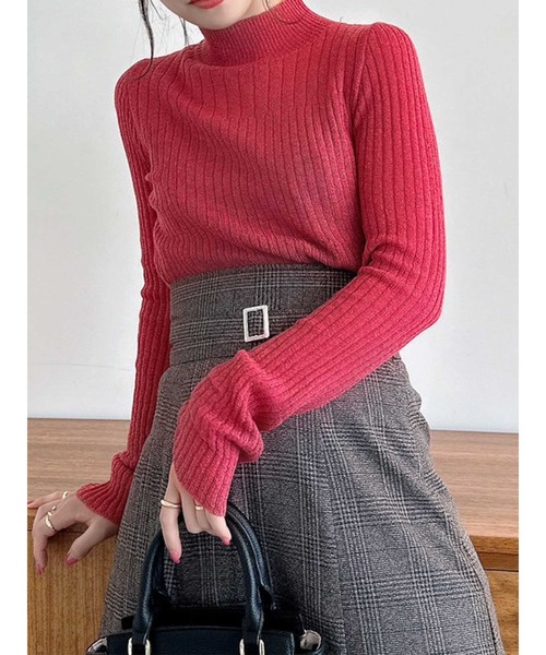 dazzlin（ダズリン）の「ウォーミーシアーインナーニットトップス（ニット/セーター・レディース・グレー/ブラック/ピンク/グリーン・FREE）」の4枚目の写真