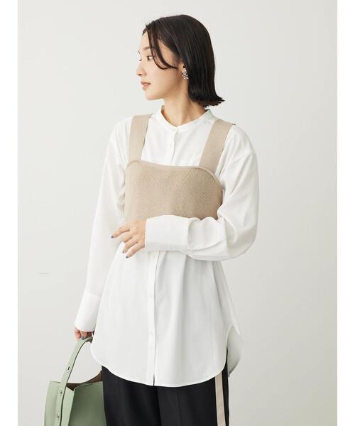 Green Parks(グリーンパークス)の「SET2点ニッビスチェ+とろみチュニック(チュニック・レディース・ブラック/ベージュ・FREE)」の4枚目の写真